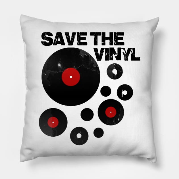 Save The Vinyl Pillow by hottehue