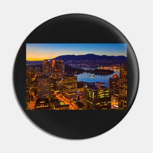 Canada. Vancouver, BC. Downtown. Night. Pin