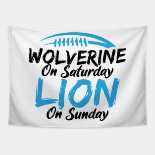 Wolverine On Saturday Lion On Sunday Apparel Tapestry