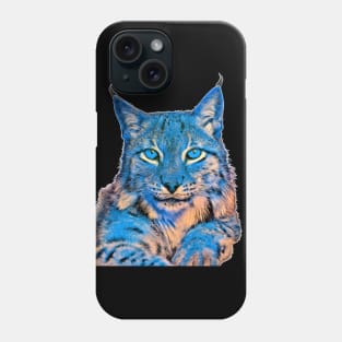 The lynx cat art a wild cat Phone Case