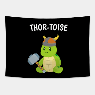 Cute Thor-Toise Funny Kids Viking Turtle Tapestry