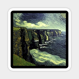 Cliffs of Moher, Ireland, in Van Gogh's style Magnet