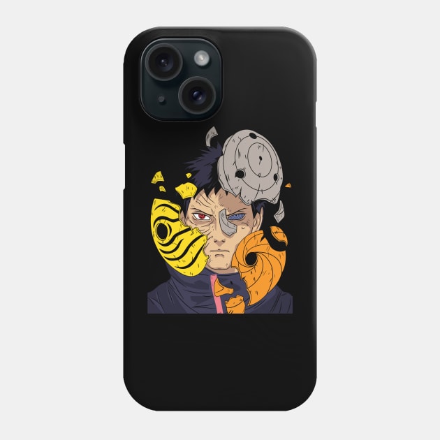 Obito Mask Anime Fanart Phone Case by Planet of Tees