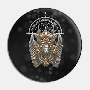 Awesome shield with lion Pin