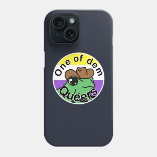 Pride Frog with a cowboy hat- nonbinary Phone Case