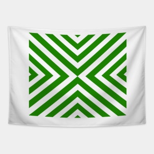 Abstract triangles geometric pattern - green and white. Tapestry