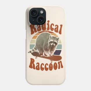 Radical raccoon on a skateboard retro Phone Case