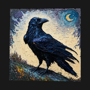 Gothic raven oil painting T-Shirt