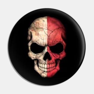 Maltese Flag Skull Pin