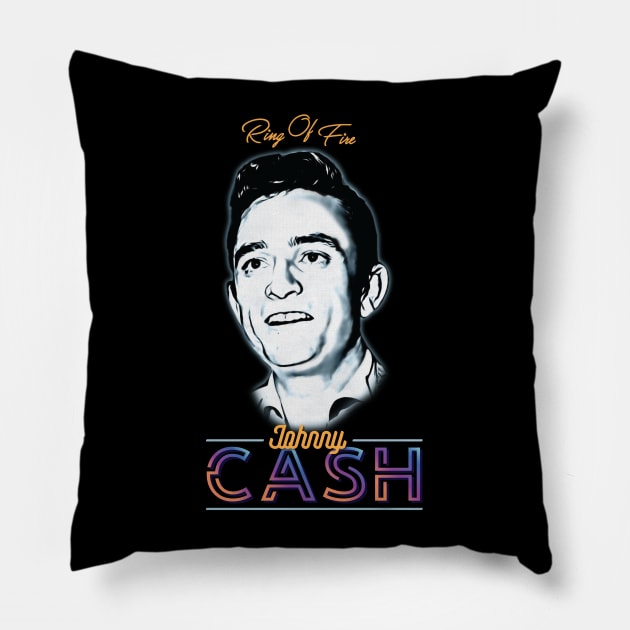 Johnny Cash - Ring of Fire Pillow by armando1965