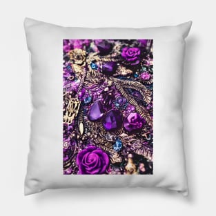 Aesthetic Purple Shiny Gems & Sparkle Pillow