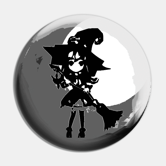 Ellia (Halloween) minimal silhouette white Pin by WannabeArtworks