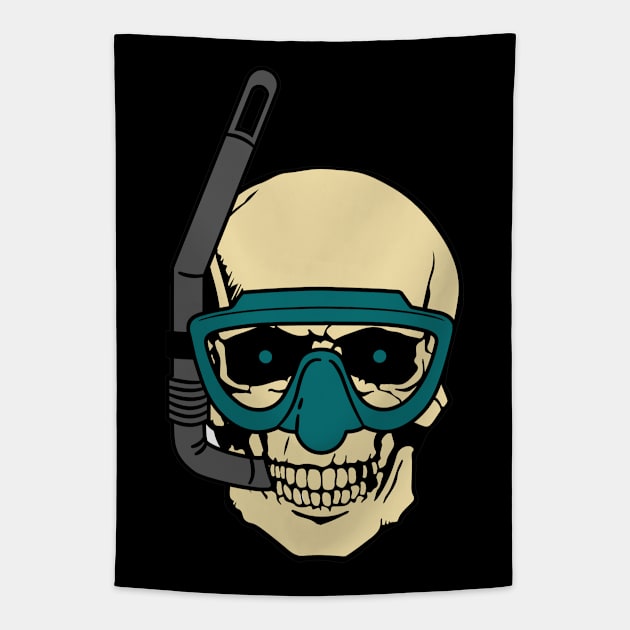 skull snorkel Tapestry by 4ntler