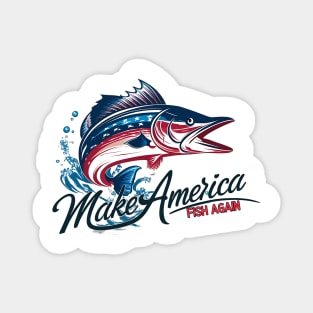 "Patriotic Walleye: Make America Fish Again Magnet