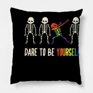 Dare To Be Yourself Cute Lgbt Pride Pillow