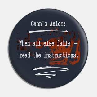 Read Instructions. Humor Collection Pin