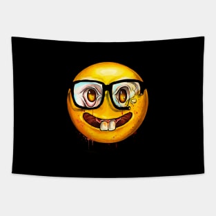 Nerd face emoji Tapestry