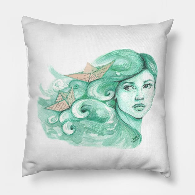 Paper ships Pillow by Pendientera