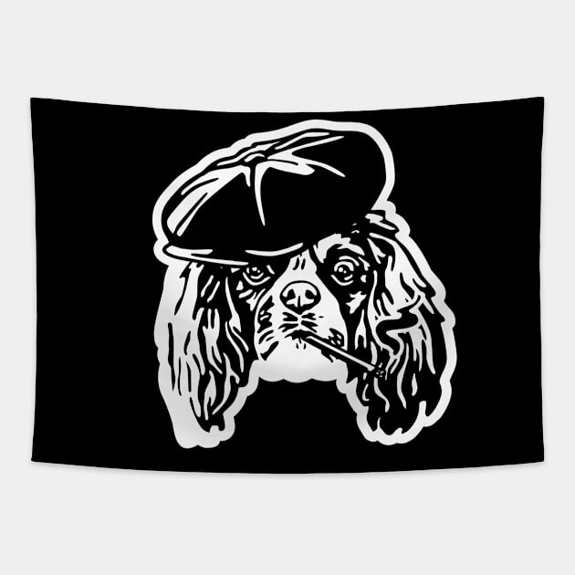 King Charles Cavalier Scrapper Tapestry by Tuff Breeds