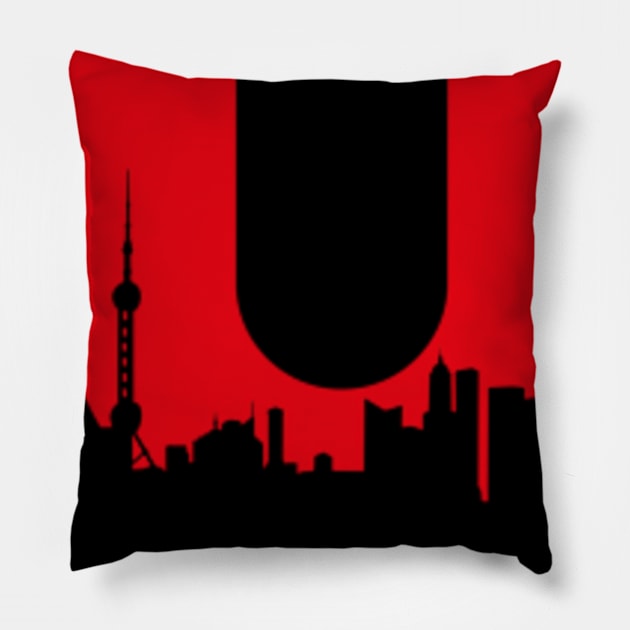 Urban Shanghai Pillow by atbgraphics