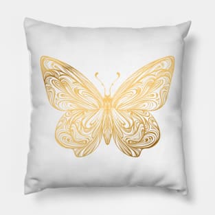 Gold Butterfly Pillow