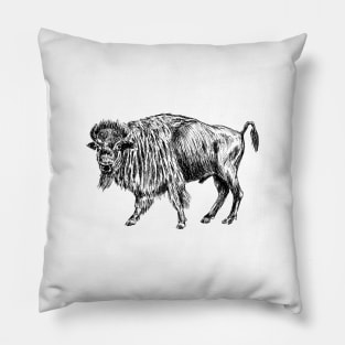 American Bison Print Pillow