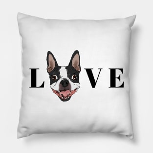 Boston Terrier LOVE, Cartoon Boston Terrier, Cute Pillow