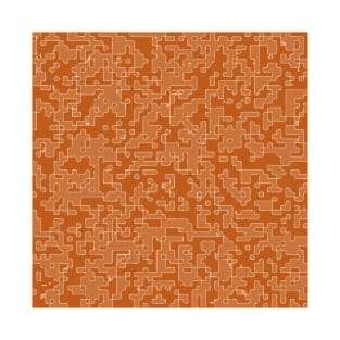 Mosaic, abstract, orange, tan, pattern, acrylic, colorful, homedecor, decor, minimal, T-Shirt
