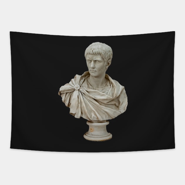 Caligula Marble Bust - Roman Soldier Sculpture 18th Century Tapestry by opptop