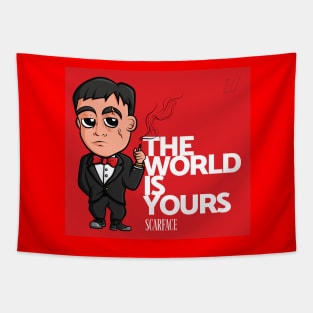 Scarface Cartoon Artwork Tapestry