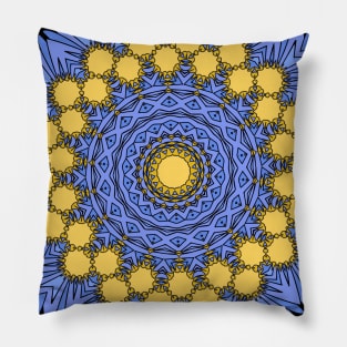 Trendy colorful decorative Mandala art, modern repeated pattern Pillow