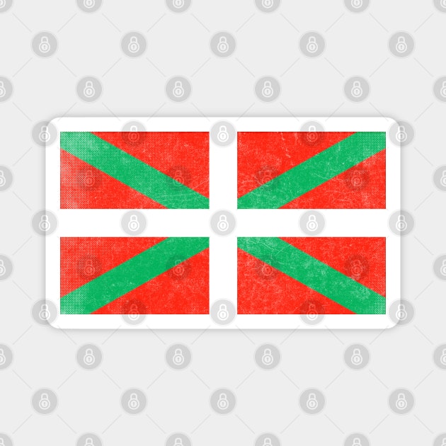 The Basque Country // Vintage Look Faded Flag Design Magnet by DankFutura