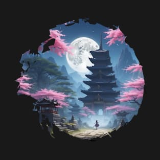 ancient temple with moonlight T-Shirt
