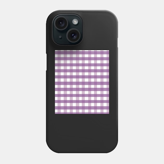 plaid checked pattern vichy tartan purple Phone Case by maoudraw