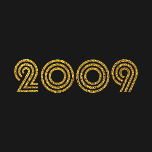 2009 Birth Year Glitter Effect T-Shirt