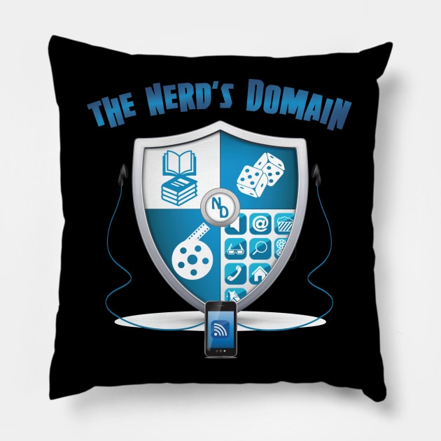 Nerd's Domain Shield with Wordmark Pillow by The Nerd's Domain