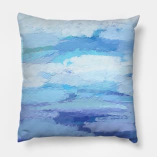 Impasto Sky Abstract Impressionist Texture Fine Art Painting Pillow