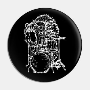 SEEMBO Beast Playing Drums Drummer Drumming Musician Band Pin