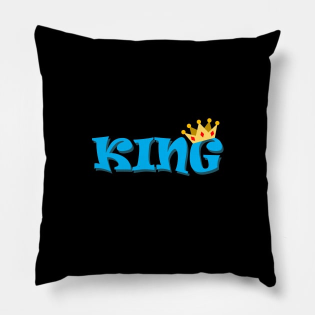 King With Gold Crown Pillow by inotyler