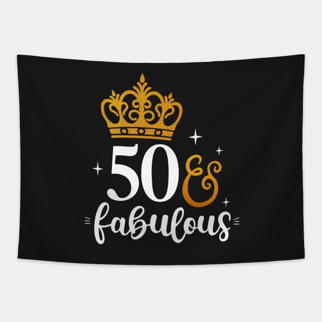 50 & fabulous Tapestry by TEEPHILIC