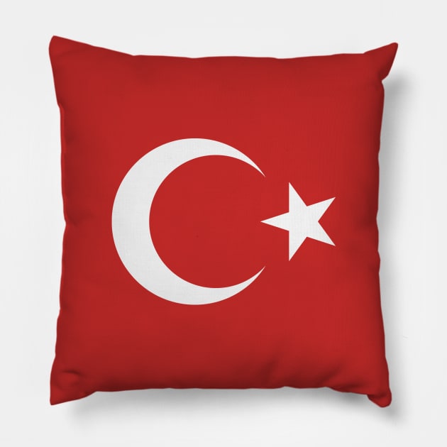 Turkey / Türkiye (Crescent & Star) Pillow by MrFaulbaum