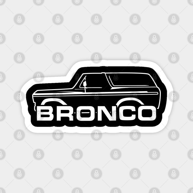 1978-1979 Ford Bronco White With New Logo Magnet by The OBS Apparel