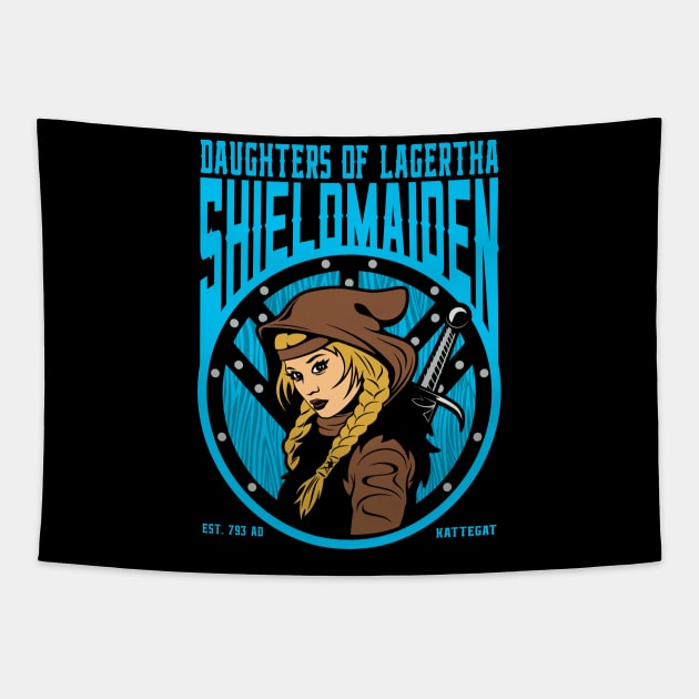 Daughters of Lagertha Viking Warrior Shield Maiden Tapestry by RadStar