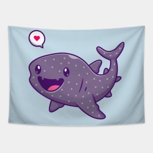 Cute Leopard Shark Cartoon Tapestry