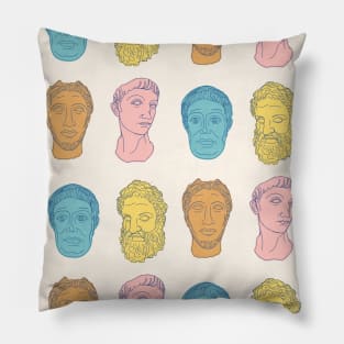 Ancient Male Portrait Pattern Pillow