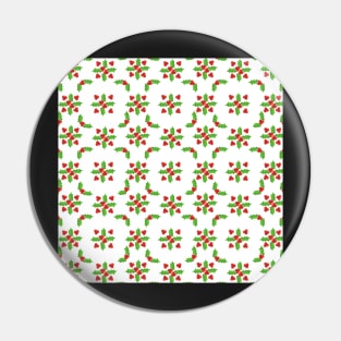 Holly and Berries on White Pin