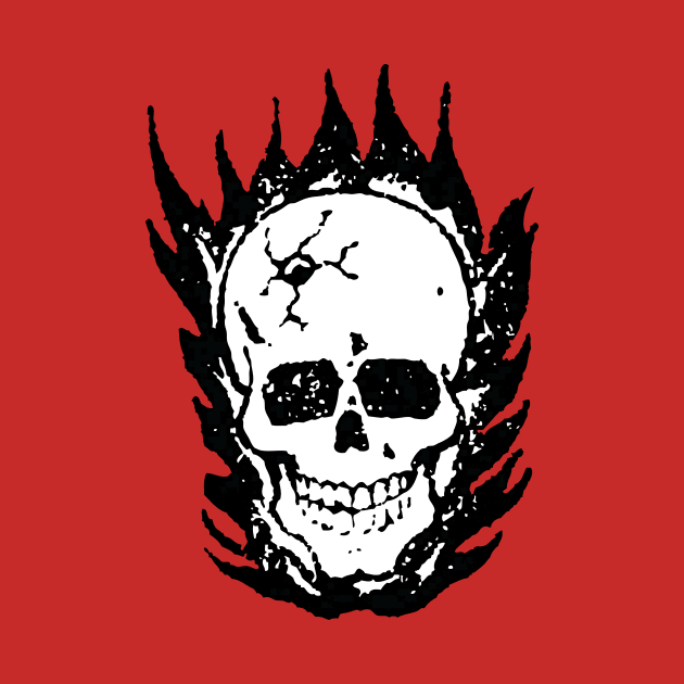 Cracked and Blazing Skull by Megatrip