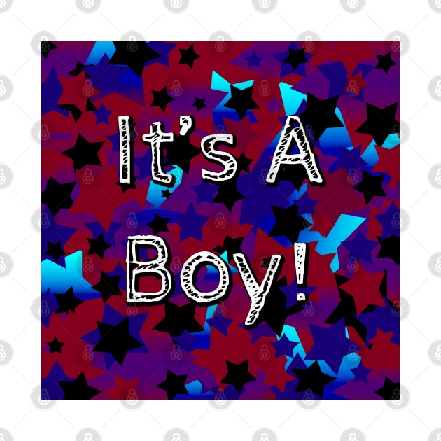 It's A Boy! Stars in Dark Red and Blues by BlakCircleGirl