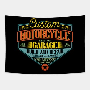 Custom Motorcycle Garage Los Angeles Tapestry