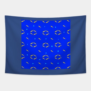 Yellow fishes on blue background Tapestry